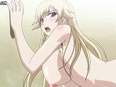 Big boobed blonde anime mendapat menyelar