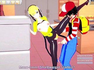 Elesa (BW's Pokemom Gym Leader) baisée dans deject cuisine