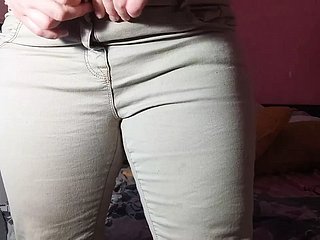 Mummy tease step son in jeans, be suitable thing embrace and squirt