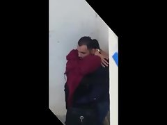 Arab Hijab Morocco Kissing thither Public