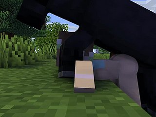 Minecraft- She fucked apart from horse increased by a Charmer